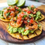 Grilled Shrimp Tostadas with Guacamole & Pico de Gallo