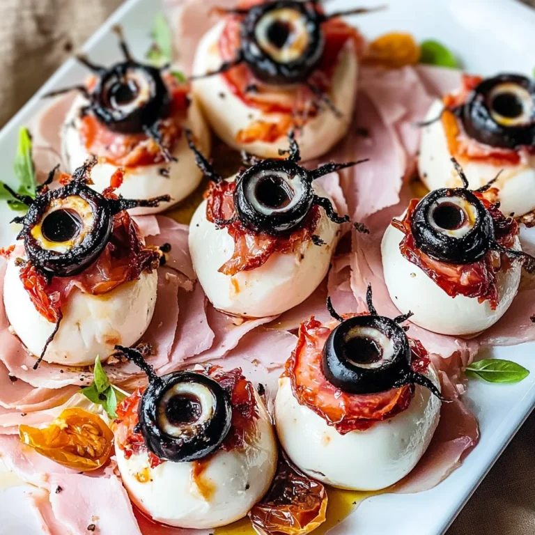 Halloween Antipasto Eyeballs Appetizer