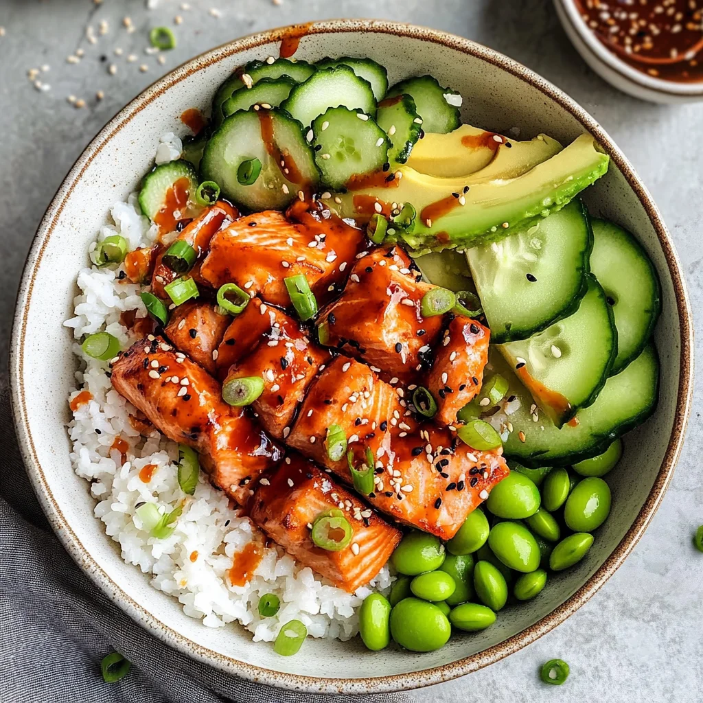 Honey Sriracha Salmon Bowls