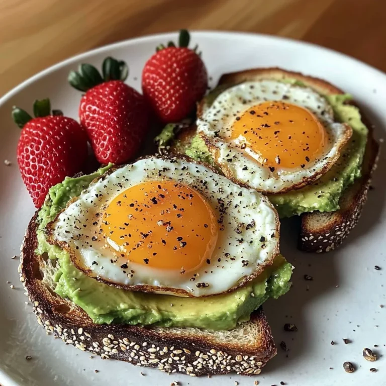 Sunny Avocado Egg Toast with Sweet Strawberries