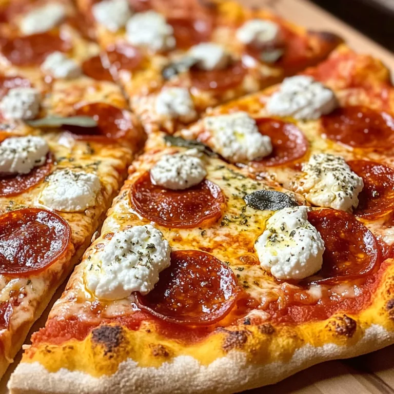 Hot Honey Pepperoni Ricotta Pizza : Sweet and Spicy
